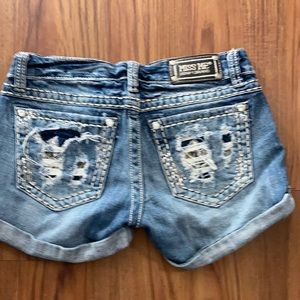 Miss me rhinestone bling denim shorts